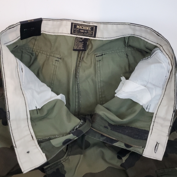 VTG Machine Jeans Camo Baggy Cargo Pants 36x30 Mens NWT Camoflage Twill Y2K - Picture 15 of 16